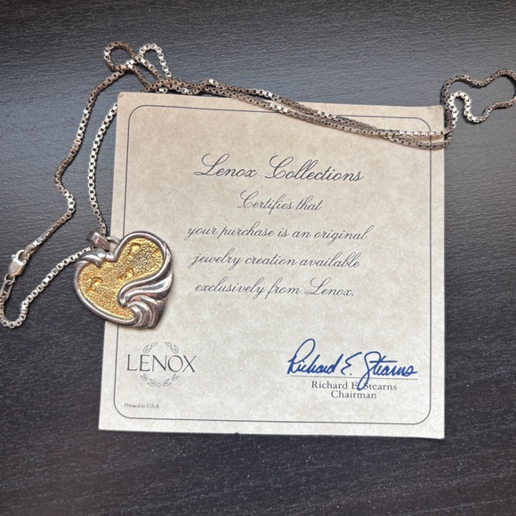 Lenox Two-Tone Heart Necklace - Picture 2 of 3